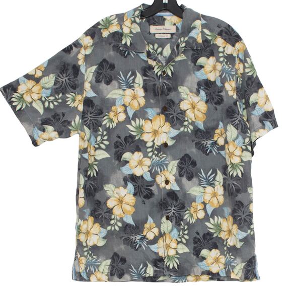 Tommy Bahama Mens Shirt Silk Button Hawaiian Floral Original Fit Size Medium FB - Picture 1 of 5